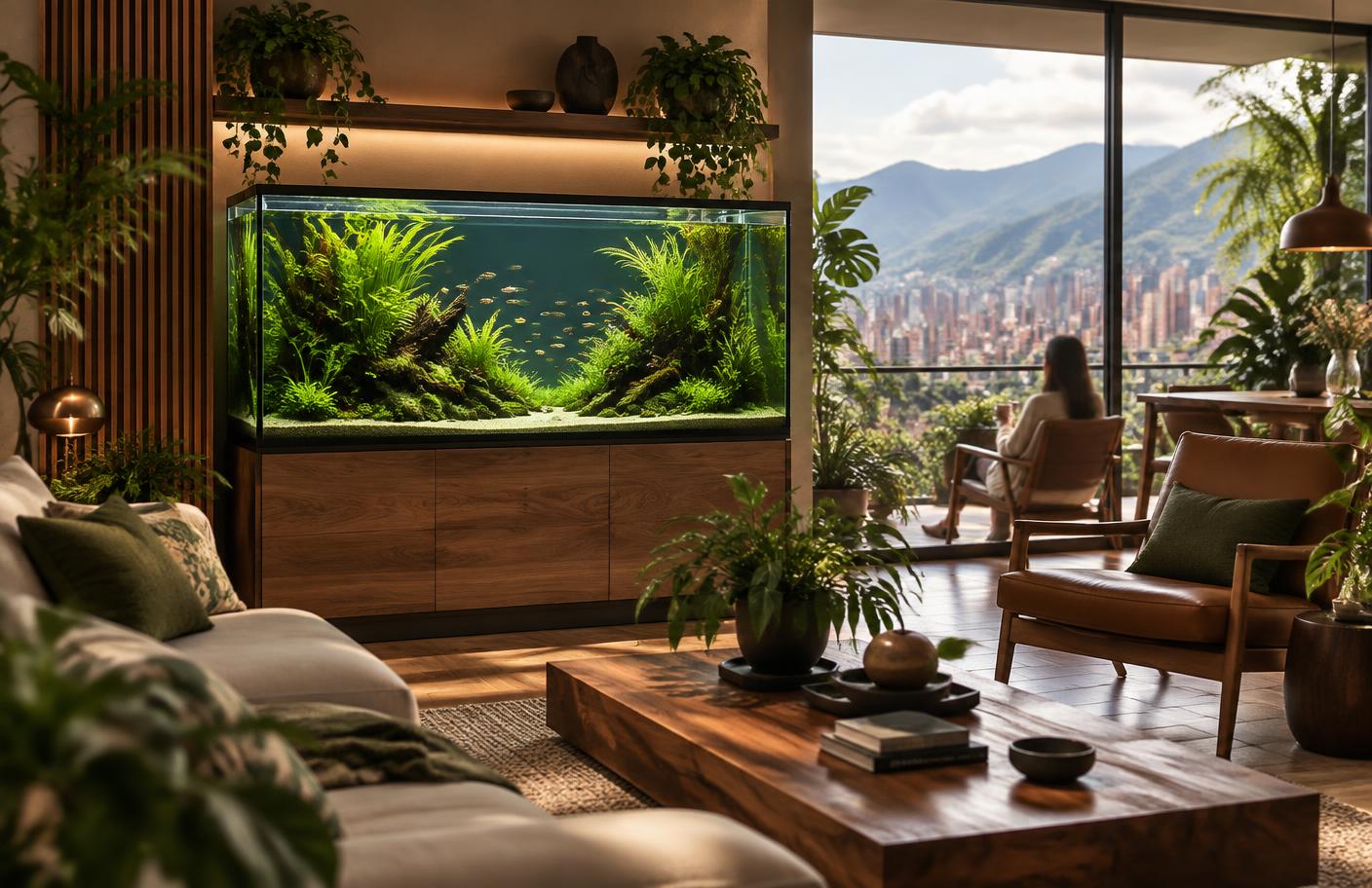 Acuario Naturhome en un hogar colombiano